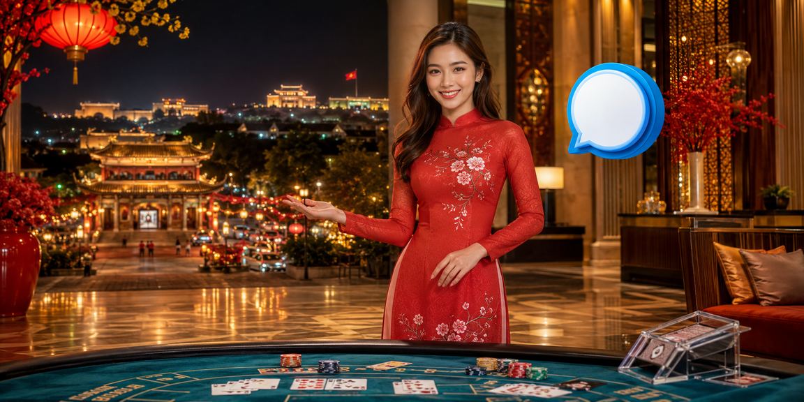 Không gian sòng bạc hiện đại với ánh đèn neon tại Huế